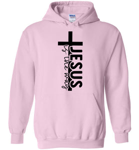 Jesus Is The Way Christian Quote Hoodie pink