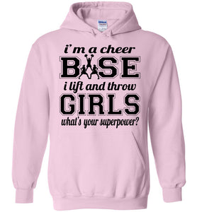 I'm A Cheer Base Funny Cheer Base Hoodies pink
