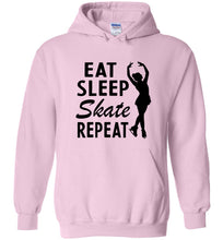 Load image into Gallery viewer, Eat Sleep Skate Repeat Figure Skating Hoodie light pink