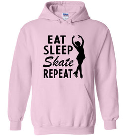 Eat Sleep Skate Repeat Figure Skating Hoodie light pink