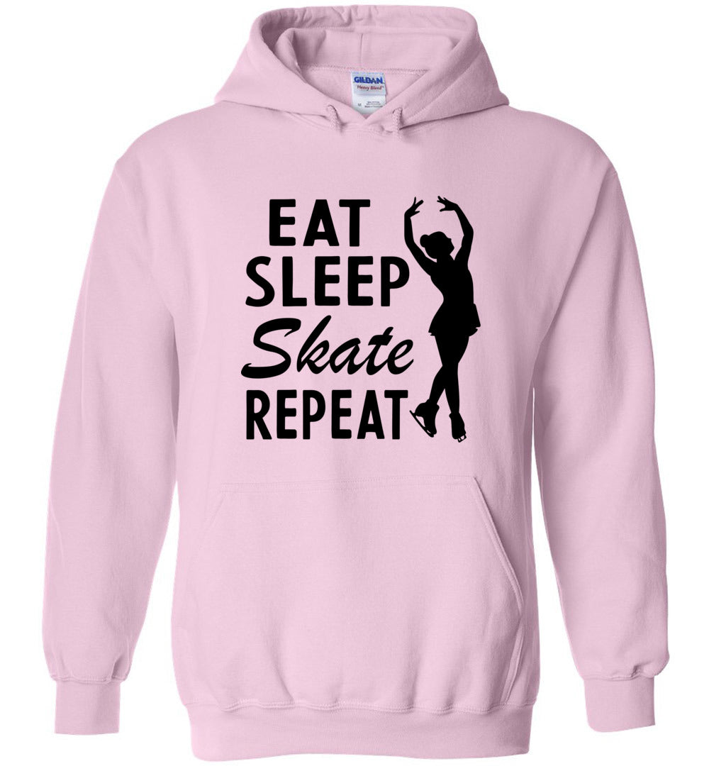 Eat Sleep Skate Repeat Figure Skating Hoodie light pink