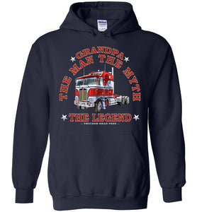 Grandpa The Man The Myth The Legend Trucker Sweatshirt hoodie navy