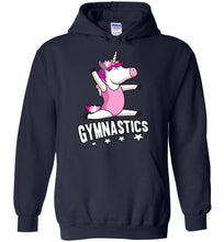 Load image into Gallery viewer, Unicorn Gymnastics Hoodie For Girls navy