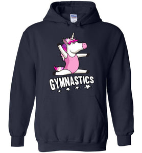 Unicorn Gymnastics Hoodie For Girls navy