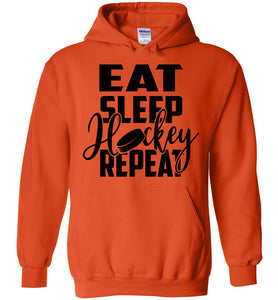 Eat Sleep Hockey Repeat orange