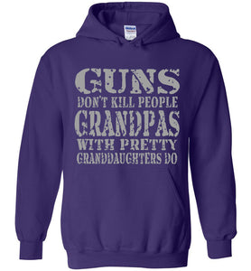 Guns Don't Kill People Grandpas With Pretty Granddaughters Do Funny Grandpa Hoodie purple