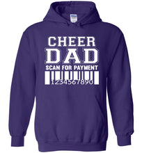 Load image into Gallery viewer, Funny Cheer Dad Hoodie, Scan For Payment purple