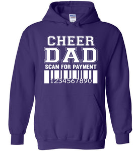 Funny Cheer Dad Hoodie, Scan For Payment purple