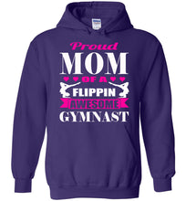Load image into Gallery viewer, Proud Mom Of A Flippin Awesome Gymnast Gymnastics Mom Hoodie purple