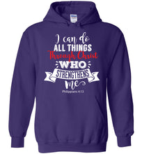Load image into Gallery viewer, I Can Do All Things Through Christ Christian Hoodies purple
