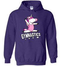 Load image into Gallery viewer, Unicorn Gymnastics Hoodie For Girls purple