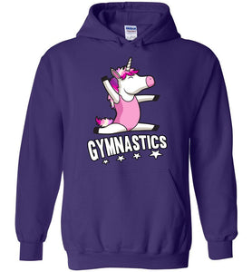 Unicorn Gymnastics Hoodie For Girls purple