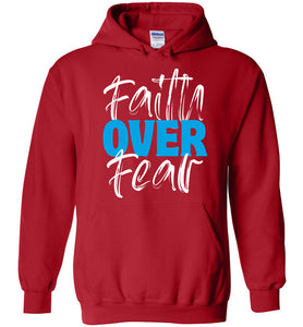 Faith Over Fear Christian Hoodies red