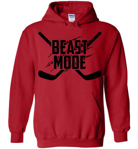 Beast Mode Hockey Hoodie red