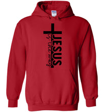 Load image into Gallery viewer, Jesus Is The Way Christian Quote Hoodie red