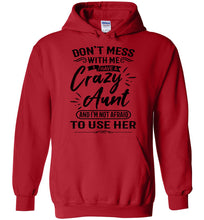 Load image into Gallery viewer, Crazy Aunt Hoodie | funny Niece Hoodie| Funny Niece Gifts red