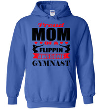 Load image into Gallery viewer, Proud Mom Of A Flippin Awesome Gymnast Gymnastics Mom Hoodie 2 blue