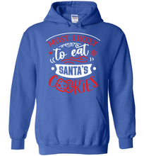 Load image into Gallery viewer, Most Likely To Eat Santa&#39;s Cookies Funny Christmas Hoodie royal
