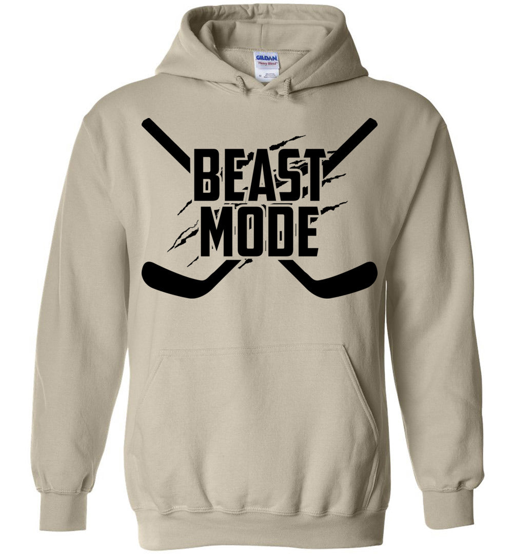 Men's Black/Gold Beast Mode Hooded Hockey Jersey