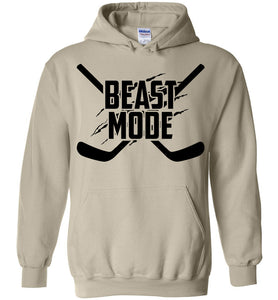 Beast Mode Hockey Hoodie sand