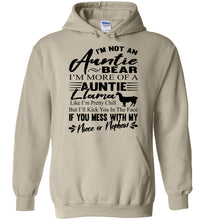 Load image into Gallery viewer, I&#39;m Not An Auntie Bear I&#39;m More Of An Auntie Llama Hoodie sand