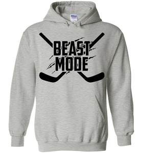 Beast Mode Hockey Hoodie gray