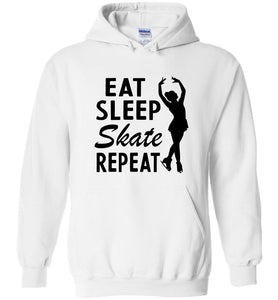 Eat Sleep Skate Repeat Figure Skating Hoodie white