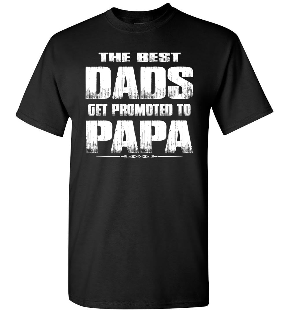 The Best Dads Get Promoted To Papa Tshirt black