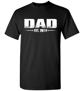 Dad EST. 2019 New Dad T-Shirts black