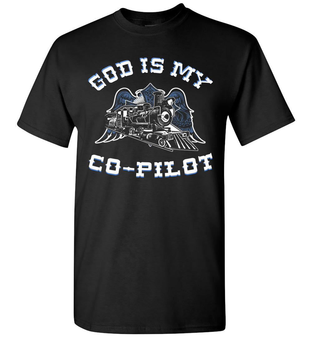 God Is My Co-Pilot Christian Train Shirt