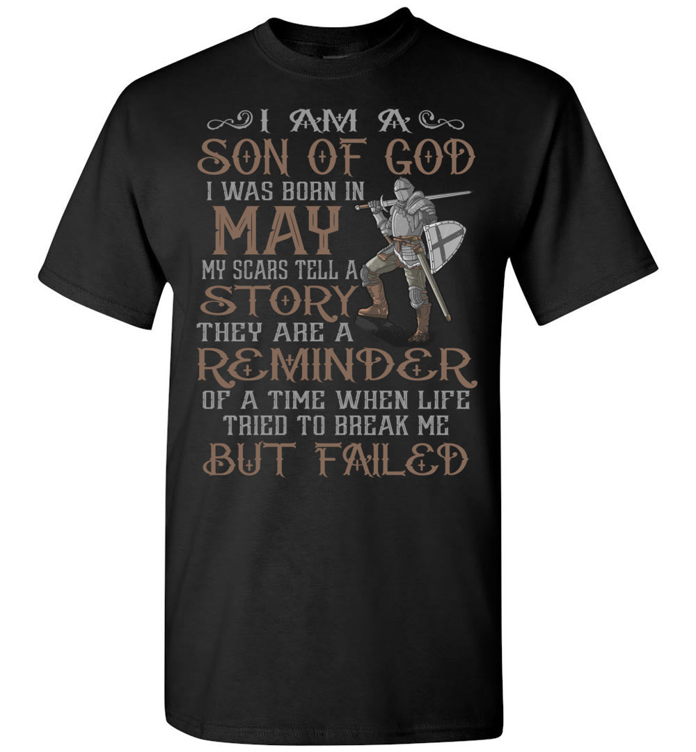 Son Of God Born In Month Christian Quote Shirts black