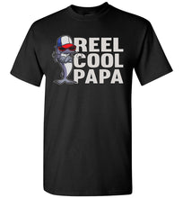 Load image into Gallery viewer, Reel Cool Papa Fishing Tee Shirts black