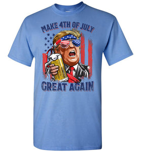 Make 4th of July Great Again Funny Donald Trump Shirts blue