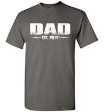 Load image into Gallery viewer, Dad EST. 2019 New Dad T-Shirts charcoal