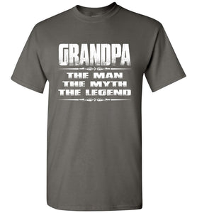 Grandpa The Man The Myth The Legend T Shirt charcoal