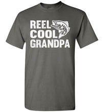 Load image into Gallery viewer, Reel Cool Grandpa Fishing Shirt charcoal