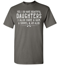 Load image into Gallery viewer, Gun Shovel, Alibi Beautiful Daughters Beautiful Daughter T Shirt charcoal
