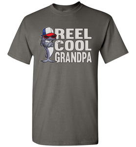 Reel Cool Grandpa Fishing Shirt charcoal