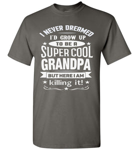 Super Cool Grandpa Funny Grandpa Shirts charcoal