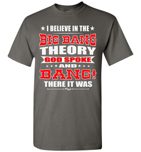 Big Bang Theory Funny Christian Shirts, Creation T Shirt charcoal