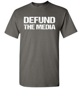 Defund The Media Funny Political Shirts charcoal