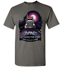 Load image into Gallery viewer, Trucker Shirts, Living Between The Lines Trucker T Shirts gildan charcoal
