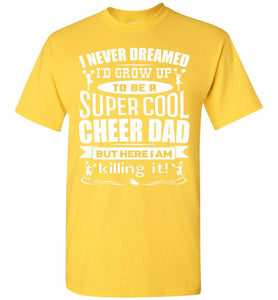 Super Cool Cheer Dad T Shirt yellow