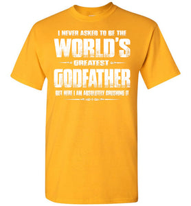World's Greatest Godfather Shirt gold