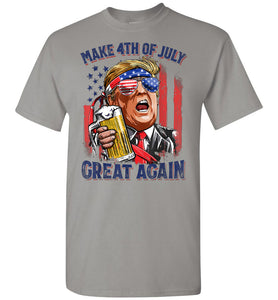Make 4th of July Great Again Funny Donald Trump Shirts gravel