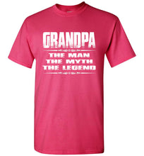 Load image into Gallery viewer, Grandpa The Man The Myth The Legend T Shirt pink