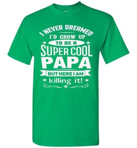 Super Cool Papa | Funny Papa Shirts | That's A Cool Tee green