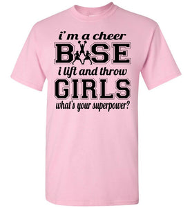 I Lift And Throw Girls Funny Cheer Base Shirts Unisex pink