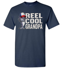 Load image into Gallery viewer, Reel Cool Grandpa Fishing Shirt navy