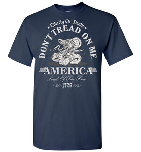 Liberty Or Death Don't Tread On Me T Shirt navy